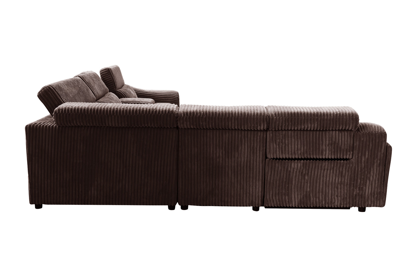 Zayven 6-Piece Modular Power Reclining Sectional – Brown