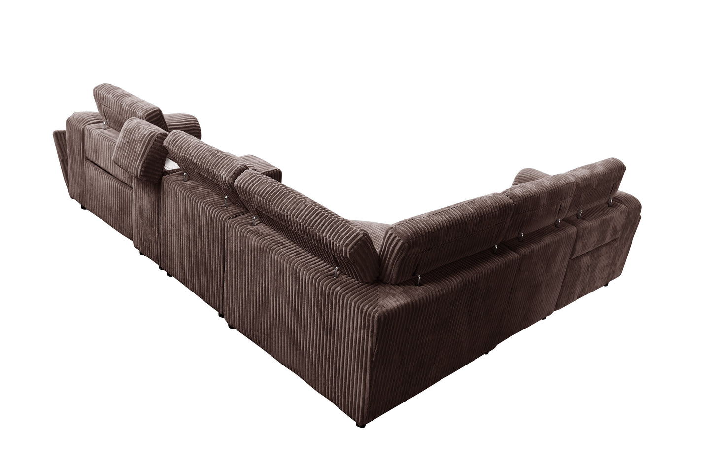 Zayven 6-Piece Modular Power Reclining Sectional – Brown