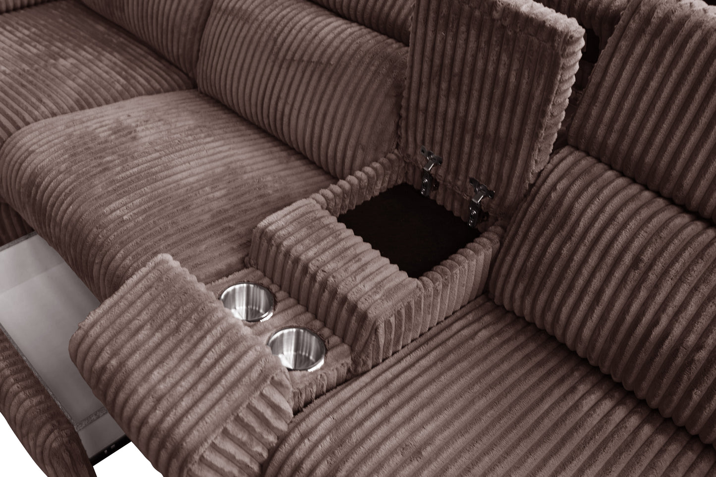 Zayven 6-Piece Modular Power Reclining Sectional – Brown