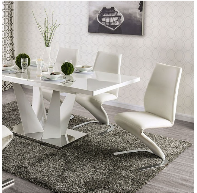 Lucentra White Gloss Extendable Dining Table