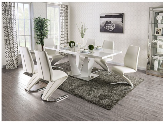 Lucentra White Gloss Extendable Dining Table