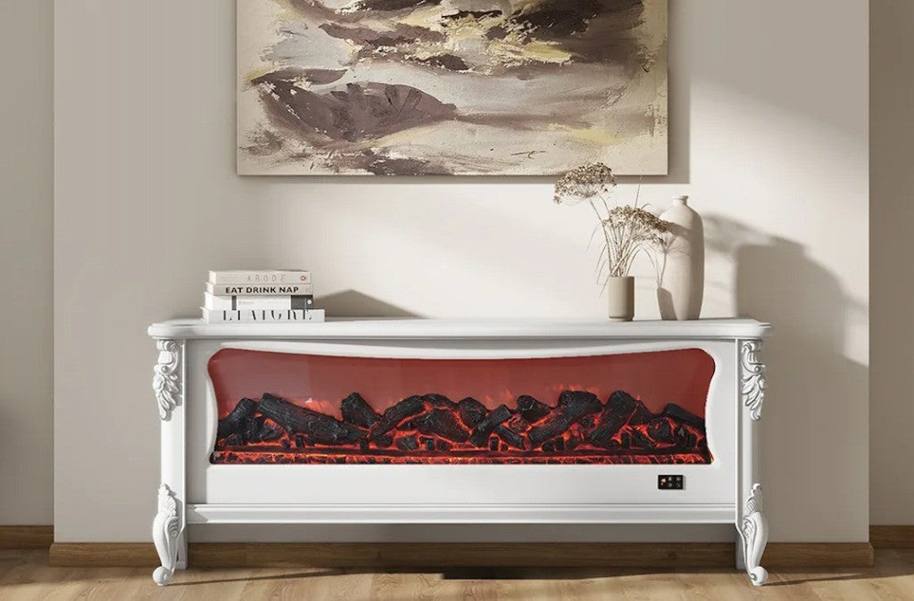 Veyra LED Fireplace TV Stand – White