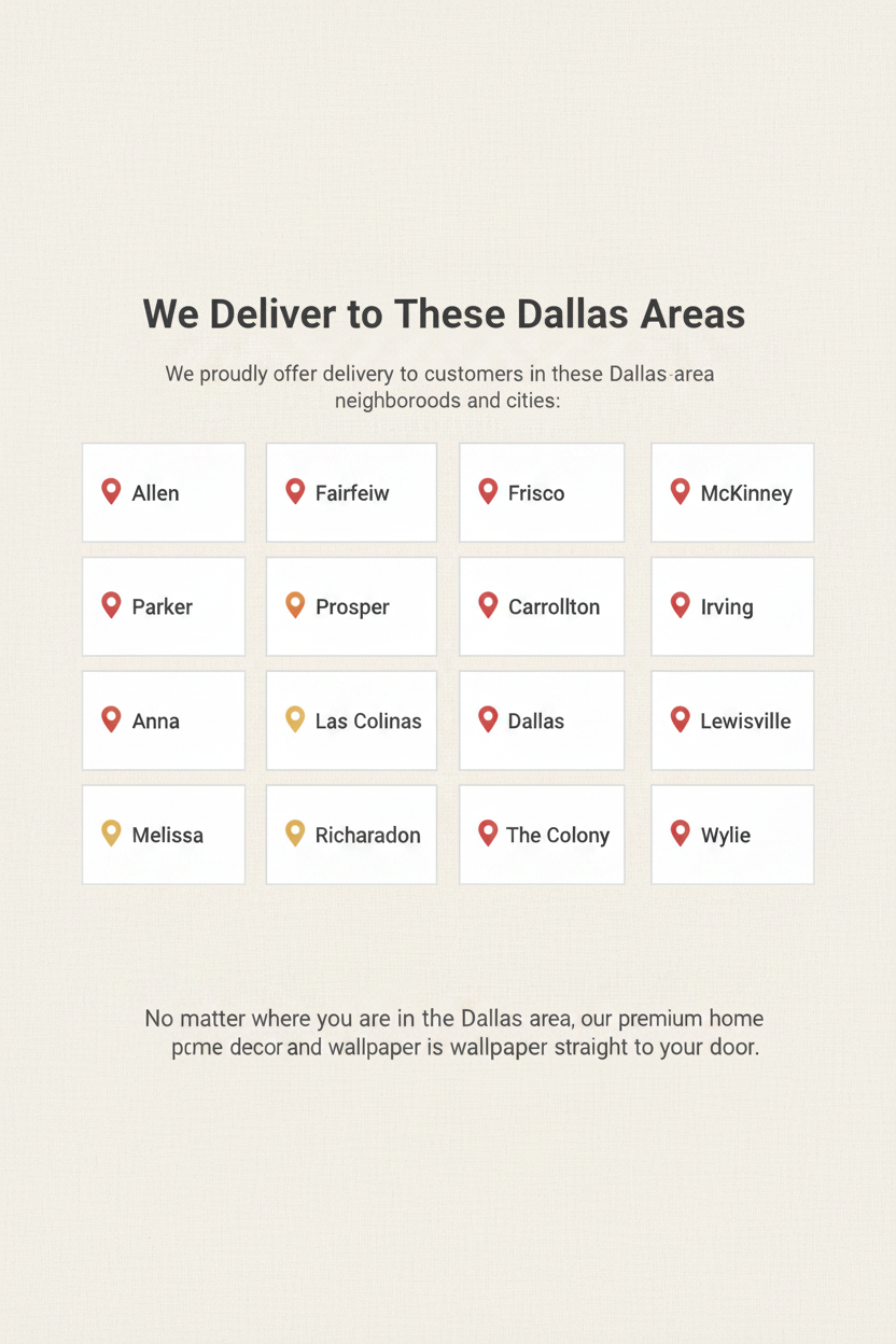 We Deliver to These Dallas Areas - Atalier Style
